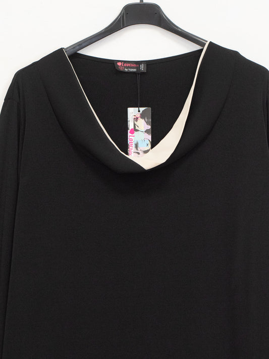Blusa collo bicolor