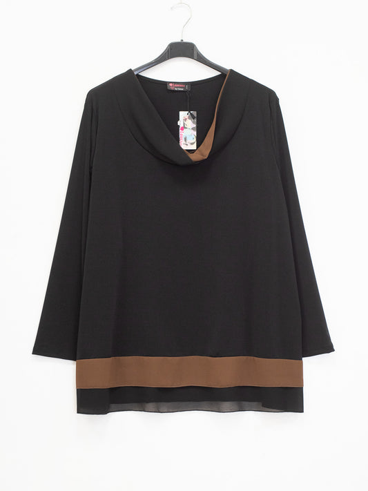 Blusa collo bicolor