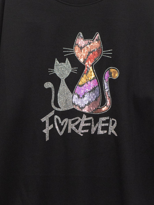 Sweat-shirt doux à strass