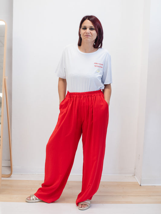 Linen blend trousers