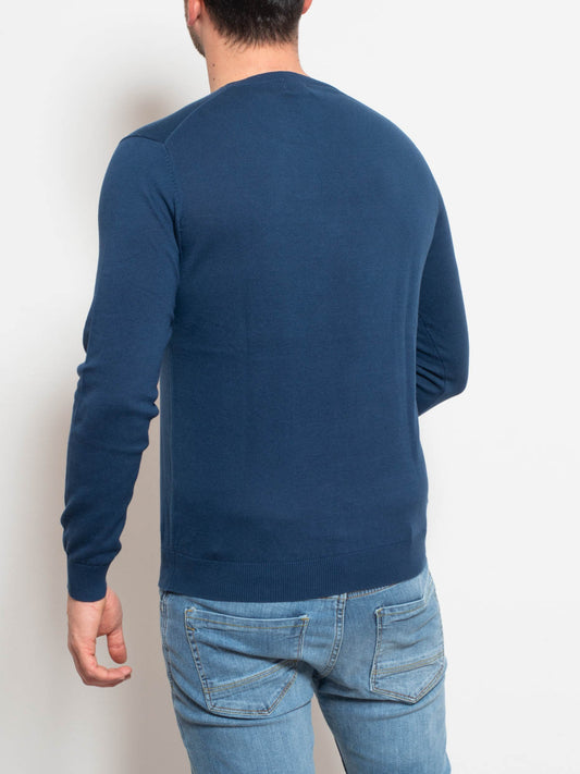 Solid color cotton sweater
