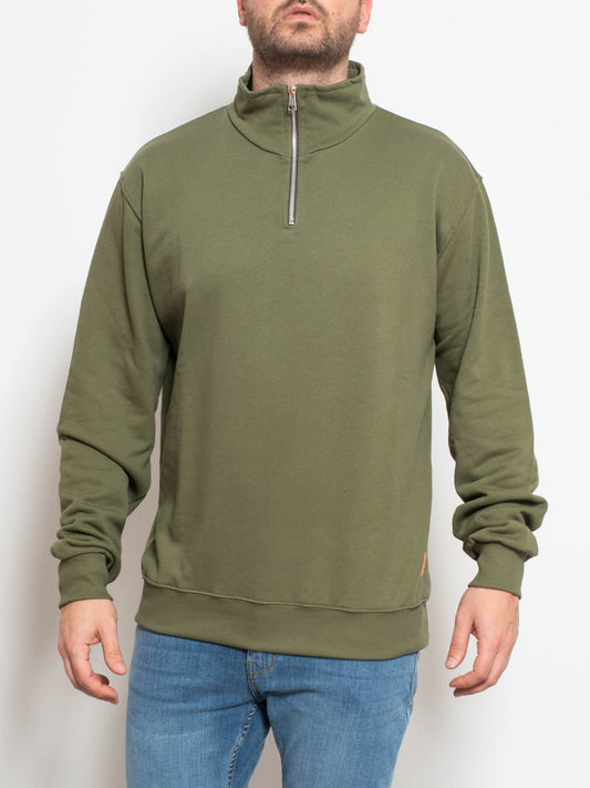 High neck sweatshirt with zip