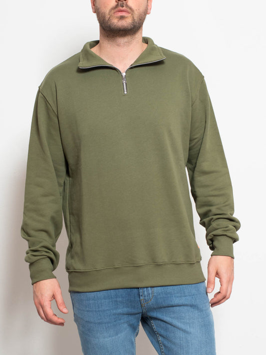 High neck sweatshirt with zip