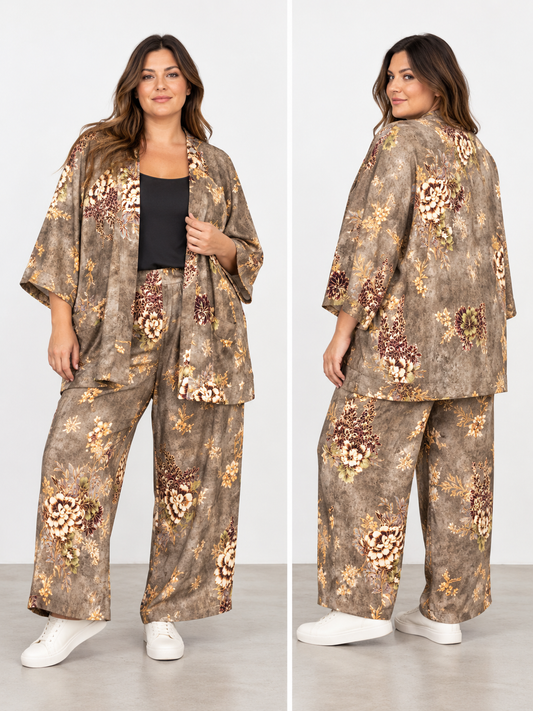 Caramel patterned trousers