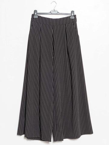 Wide pinstriped trousers