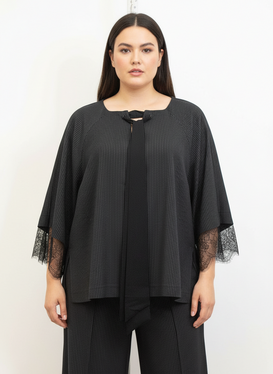 Blusa gessata pizzo