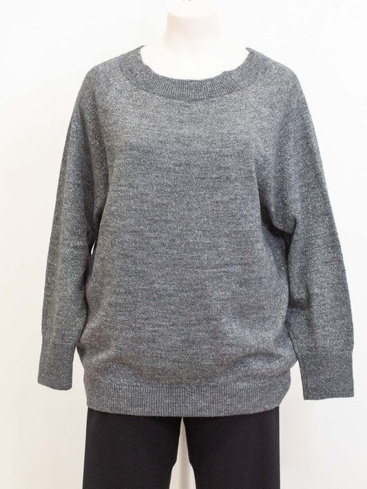 Maglia over lurex grigio