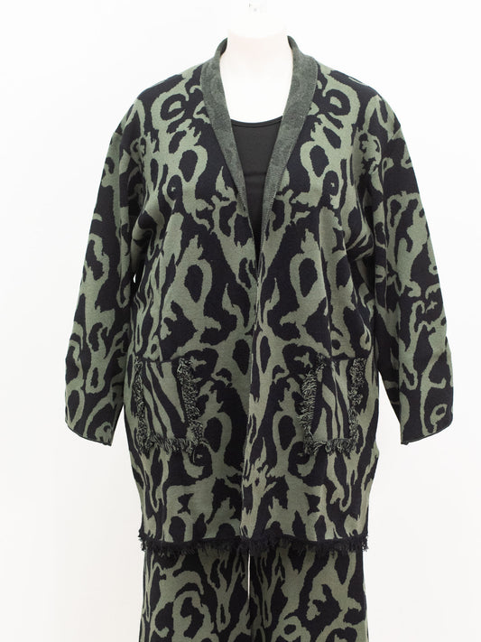 Spotted fringed cardigan