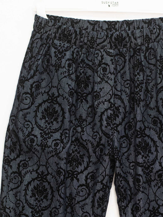 Flock print trousers