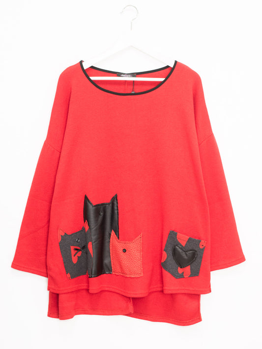 Maglia ricamata in vari tessuti