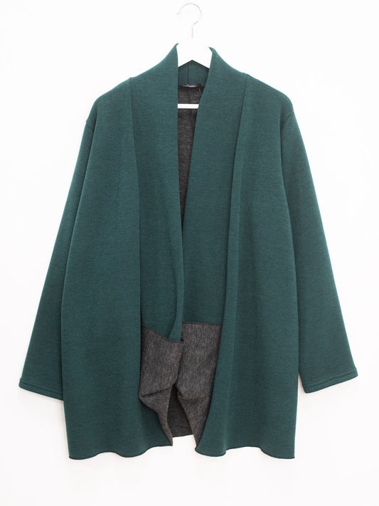 Cardigan doppio tessuto tasca