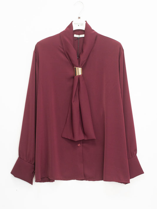 Blusa cravatta oro