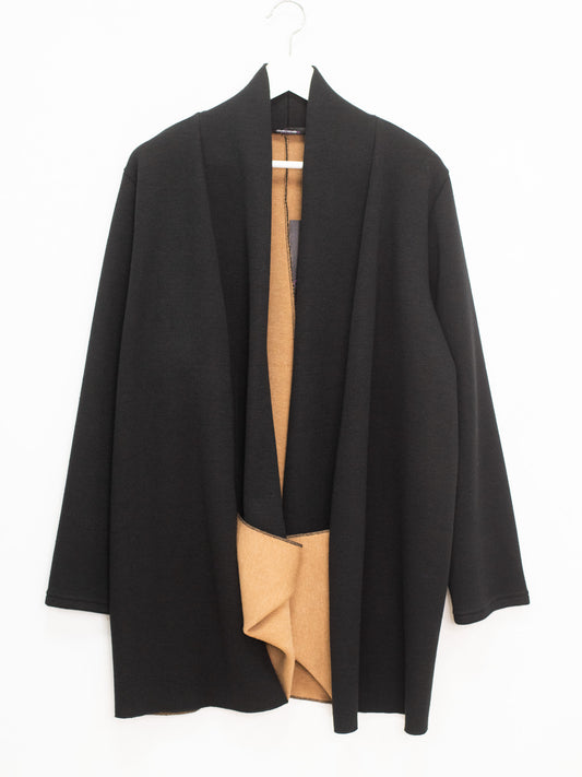 Cardigan doppio tessuto tasca