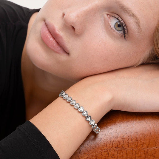 ELASTIC BRACELET WITH LACE HEARTS