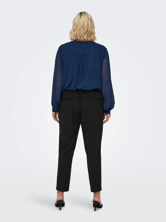 Curvy high-waisted trousers