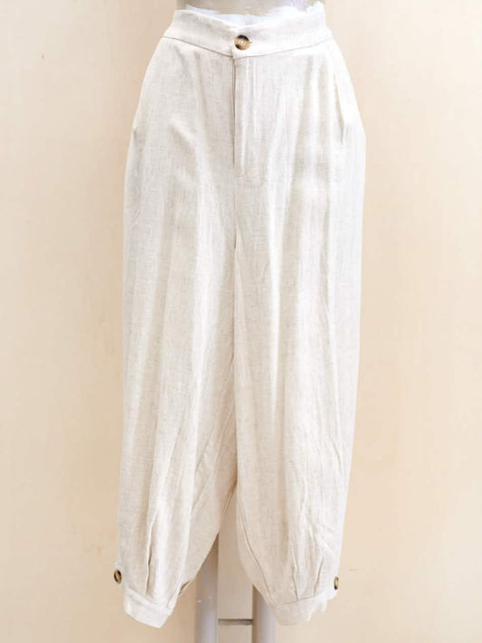 Linen trousers with buttons