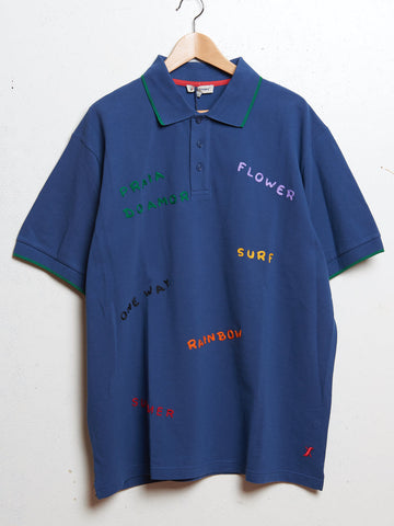 Piqué polo shirt with color embroidery
