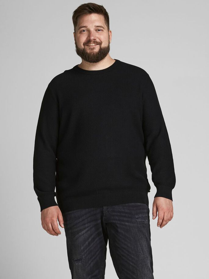 Plus size textured pullover