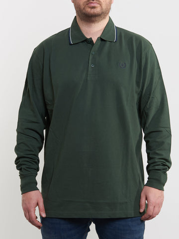 Comfortable size long-sleeved polo shirt