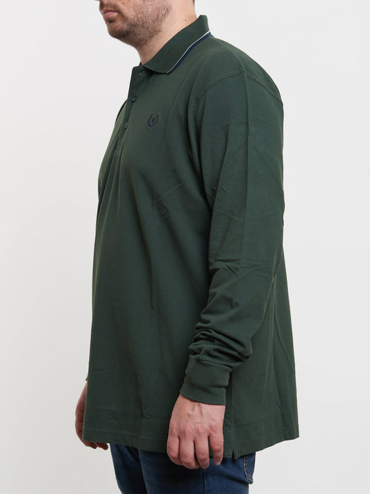 Comfortable size long-sleeved polo shirt