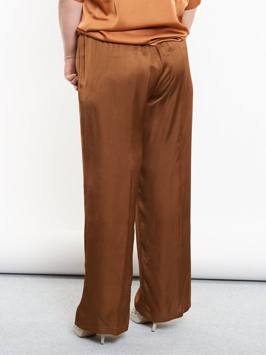 Viscose palazzo trousers with belt