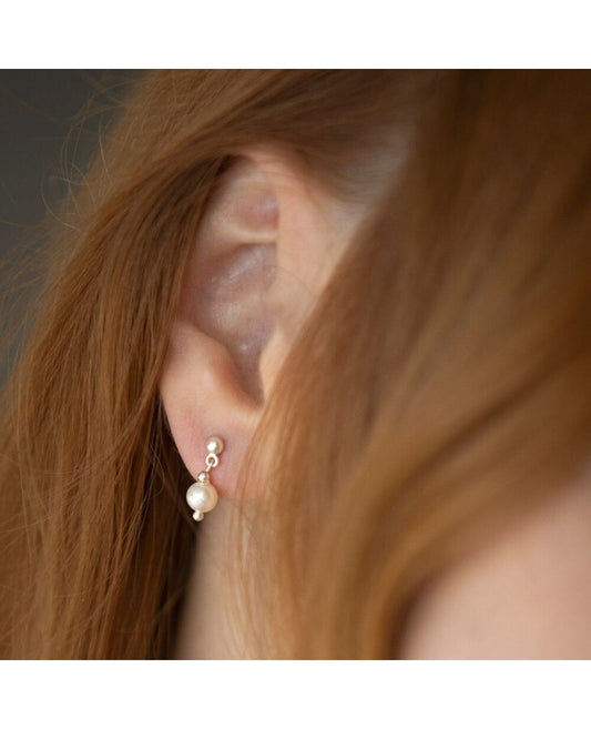 Micro Pearl Mini Pendant Earrings