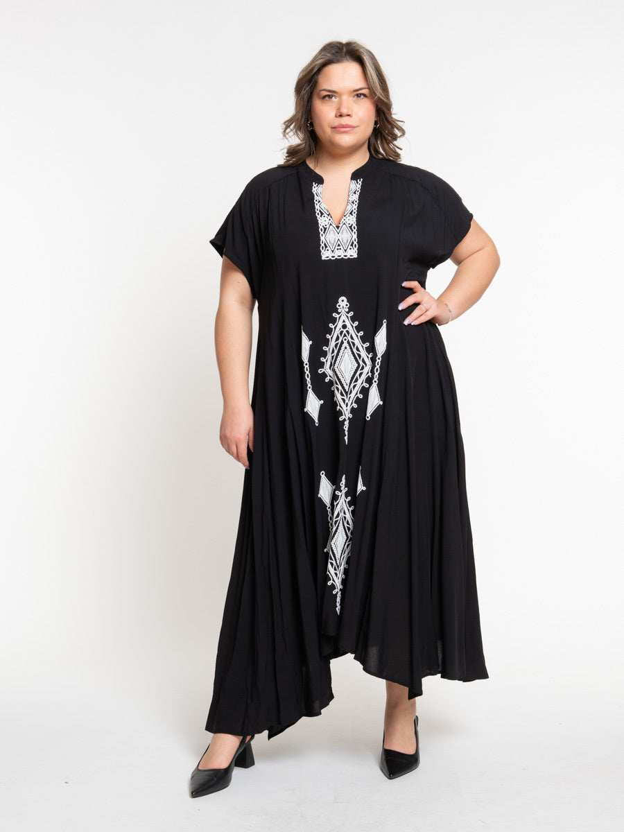 Ethnic print curvy dress