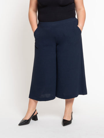 Curvy palazzo cropped trousers