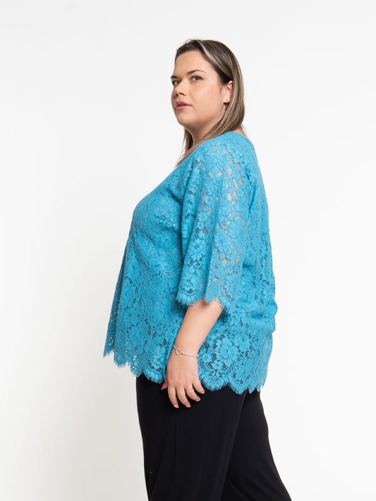 Blusa curvy in pizzo