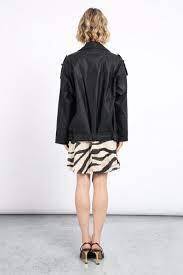 Biker jacket in faux leather over